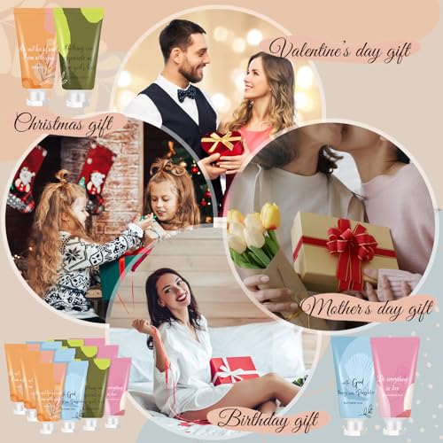 48 Pcs Easter Christian Hand Lotion Bulk Gifts for Women Bible Verse Mini Travel Hand Cream Religious Mother's Day Gift for Church Members Prayers Teachers Coworkers Homeless