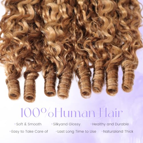 Highlight 1Pcs 50g 18 Inch Burmese Curly Human Hair Crochet Extension - Ashart