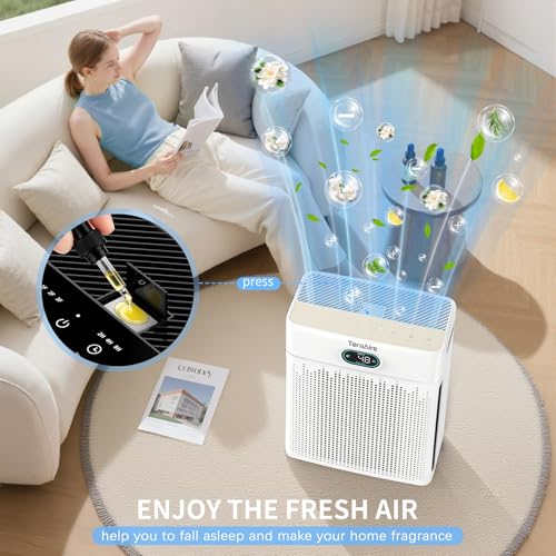 White HEPA Air Purifier with PM 2.5 Monitor, Aromatherapy & Sleep Mode