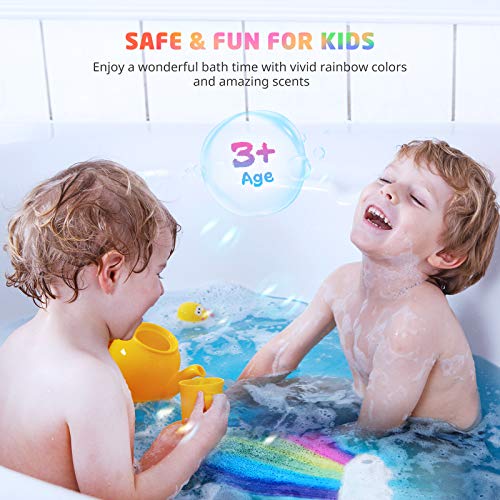 Rainbow Cloud Bath Bomb Gift Set - 3 oz x 8, Kids & Adults, Organic & Vegan