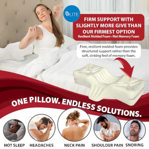 Ergonomic Cervical Pillow for Neck Pain Relief - White, Average, Firm Support