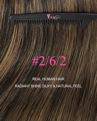 YoungSee Tape-In Hair Extensions 20 Inch for Wedding - Variation #Tape-A-#2/2/6