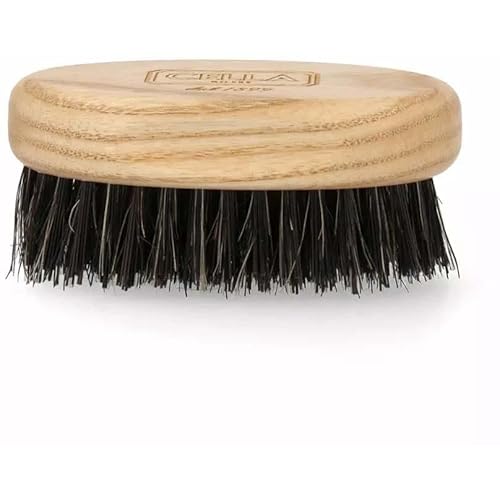 Cella Milano, Beard & Mustache Brush ? Handmade in Italy with Boar & Nylon Bristles ? Grooming Brush for Men¡¯s Facial Hair, Tames & Softens Beard, Anti-Static Wood Handle