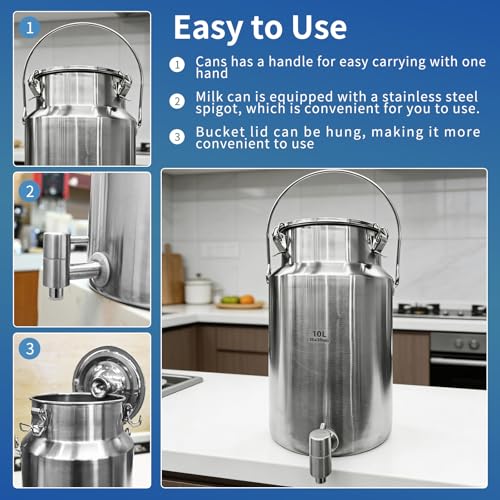 2.6 Gallon Stainless Steel Water Dispenser with Spigot & Airtight Lid