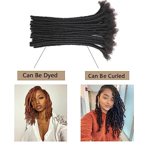 Human Hair Dreadlock Extensions 4 Inch 20 Strands Natural Black 0.6cm - Handmade Loc Extensions