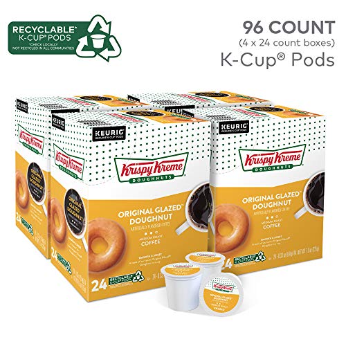 Krispy Kreme Original Glazed Doughnut Flavored Coffee Pods - 96 Count, Keurig Compatible, Medium Roast, Recyclable