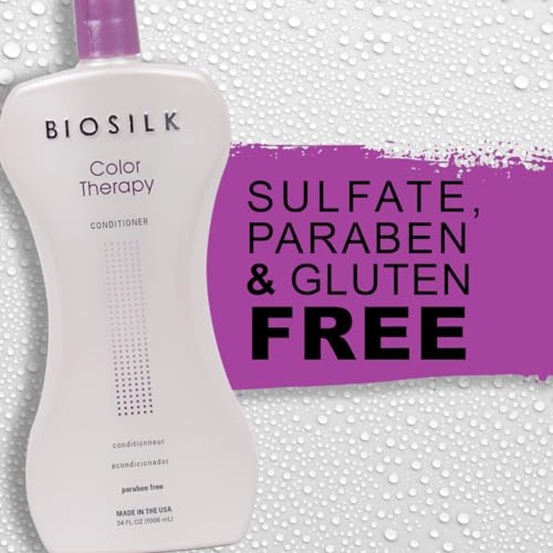 Biosilk Color Therapy Conditioner, Replenishes Moisture While Protecting Color, Enhances Vibrancy & Shine, Sulfate, Paraben, & Cruelty-Free, 34 Oz