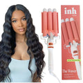 INH Ceramic 3-Barrel Hair Waver for Beach Waves, Hair Styling Curling Iron