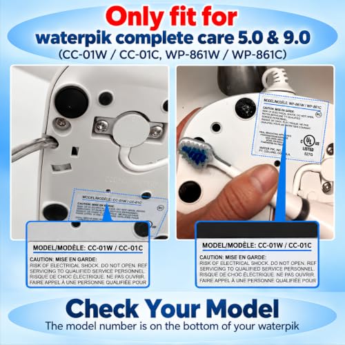 White Replacement Toothbrush Heads for Waterpik Complete Care 5.0/9.0 - Pack of 10 with Covers