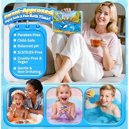 Bath Bombs for Kids with Surprise Inside, 20 Pack Handmade Bath Bomb Gift Set with Glow-in-The-Dark Toys, Fizzy Bath Balls for Fun, Great Christmas Gift or 2025 Advent Calendar for Boys & Girls
