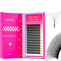 TDANCE YY Lash Extensions Premade Volume Eyelash Fans YY Lashes Matte Black W Lashes Extensions(W-6D-0.07-L,8-15 mm)