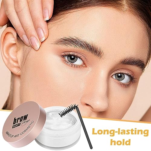 Soap Brows Kit,2Pcs/Set Eyebrow Freeze Styling Wax,Gel Para Cejas Transparente Waterproof Long-lasting Eyebrows Enhancer Shaping Clear Tint Gel, Eye Brow Makeup Balm Pomade Cosmetics(2pcs 01#)