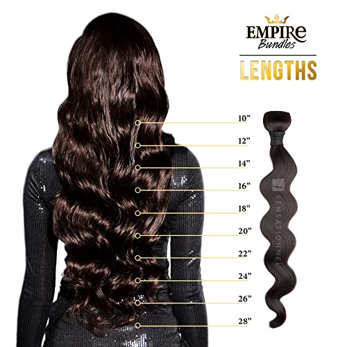 Sensationnel Empire Virgin Human Hair Bundles - Straight, 10 Inch, Natural/Black