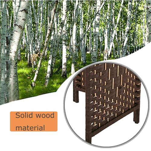 Brown 4-Panel Folding Room Divider with Shelves - 5.9ft Privacy Screen