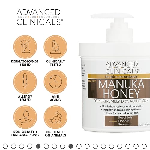Advanced Clinicals Manuka Honey Hydrating Cream + Vitamin C Brightening Face Gel Cream Set