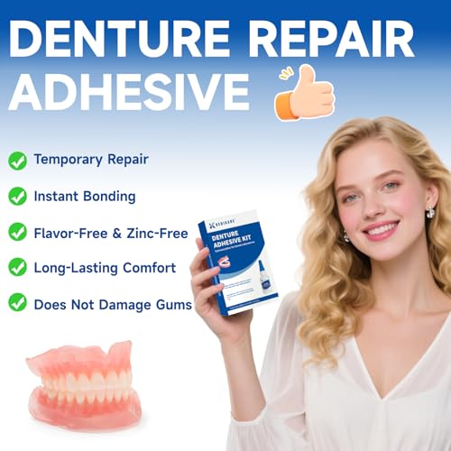 Kedicare Denture Repair Glue Kit - Instant Bonding for Cracks & Loose Teeth
