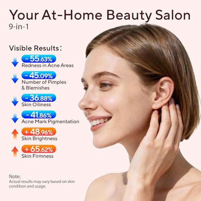 9-in-1 Glow Booster with Digital Display,Portable Facial Skin Care Device, Rose Pink Beauty Tool for Glass Skin Treatment,Rechargeable Real Glass Glow Beauty Massager with Multiple Light Modes