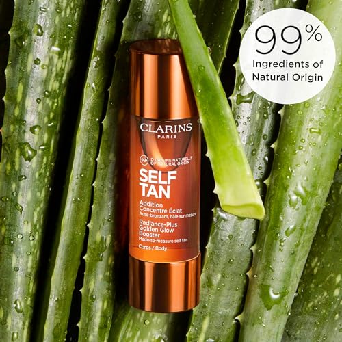 Clarins Self Tanning Body Booster | Self Tanning Drops For Body To Mix With Moisturizer | Natural, Long-Lasting, Streak-Free, Buildable Tan | Hydrates | Non-Staining | 99% Natural Ingredients | 1 Oz