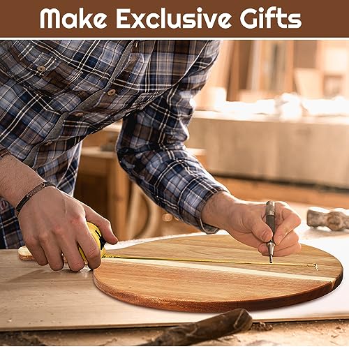 Round Acacia Wood Cutting Boards Set of 6 - 12 x 16 Inch Kitchen Serving Trays - Variation of 6 / 12 x 16 Inch