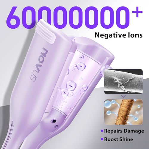 NOVUSPRO 1.4-Inch Hair Waver & Curling Iron for All Hair Types, Ionic Heat Styling Tool
