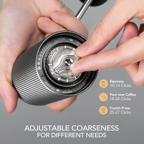 TIMEMORE C2 Gray Manual Coffee Grinder 25g Capacity with Stainless Steel Burrs