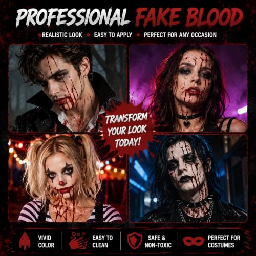 Gallon Fake Blood for SFX Makeup - Hollywood-Grade, Washable Special Effects Liquid