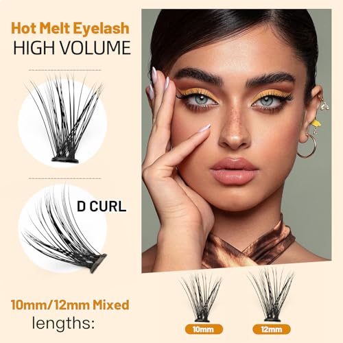 ¡æVayator 10-18mm Mixed Tray Mink Eyelash Extension Natural 3D Russian Volume Faux Eyelashes Individual 20D/30D/40D/50D To Choose 200pcs Clusters Lashes Makeup (20D-10mm+12mm Mixed)