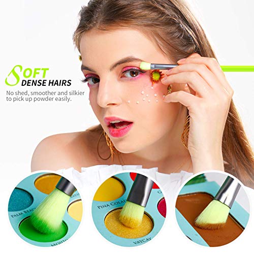 Docolor Makeup Brushes Cleaner Set +15Piece Eye Makeup Brushes,Soft Synthetic Hairs Professional Eye Shadow Blending Brush Set with Solid Soap Cleanser & Color Removal Sponge & Silicone Brush Cleaner