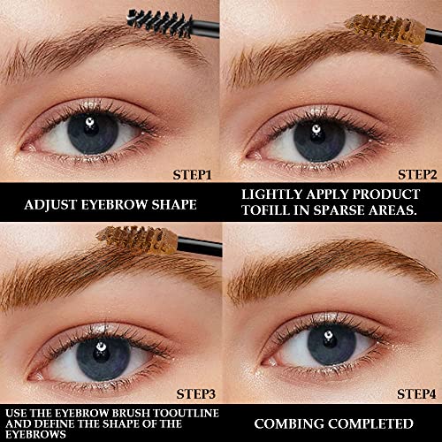 Kaely Thickening Brow Mascara, Tinted Eyebrow Gel Waterproof, Eyebrow Color Makeup, Vegan, Cruelty Free, maquillaje gel para cejas a prueba de agua, 03 Auburn