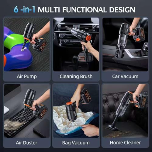 FAOGO Cordless Car Vacuum Cleaner 50,000Pa Powerful Suction Handheld with 2 Batteries, Black