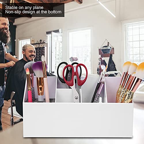 Dioche White Hairdressing Scissors Organizer Holder – 5-Grid Storage for Salon & Home