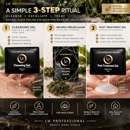 Natural Algae Face and Body Peel Kit - 3-Step Exfoliation for Skin Renewal
