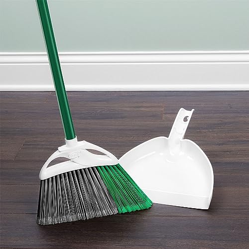 Commercial Angle Broom with Dustpan - 11-Inch Wide, Steel Handle, Pack of 4