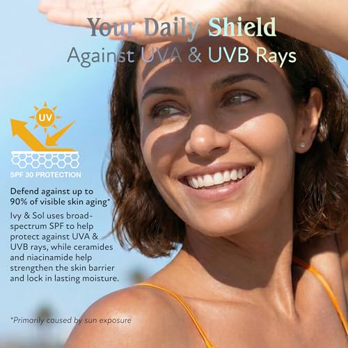 Face Moisturizer SPF 30 with Niacinamide & Ceramides – Hydrating Sun Protection, 1.7oz