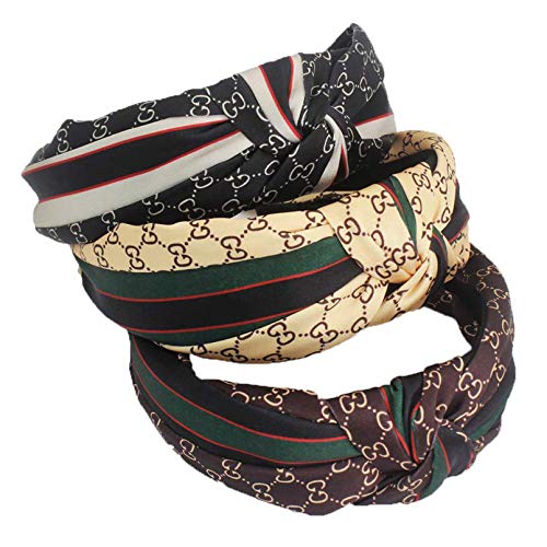 KouGeMou Headbands 3-Pack for Women - Classic Elastic Hair Accessories, Variation G