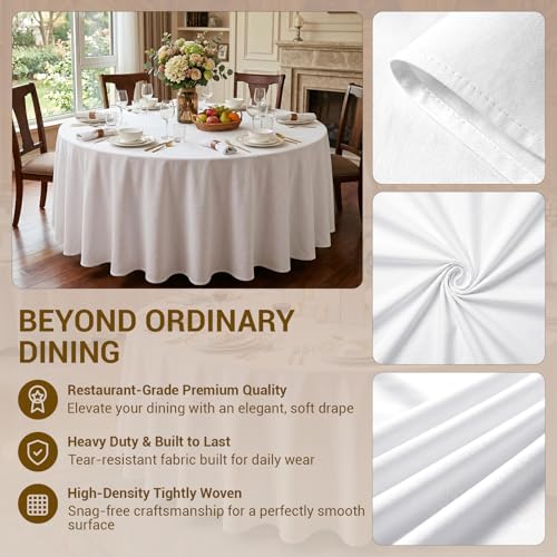 Cotevdkot 10-Pack 120-Inch White Round Tablecloths for 48-72 Inch Tables