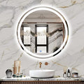 FITLAND 24-Inch Round LED Bathroom Mirror with Anti-Fog Dimmable & 3 Color Temp