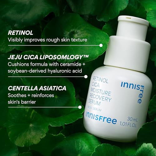 Innisfree Retinol Cica Serum with Salicylic Acid for Sensitive Skin, Hydrating & Smoothing