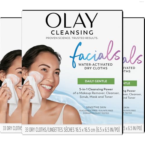Olay Eye Makeup Remover Wipes, Daily Facials Gentle Face Cleanser for