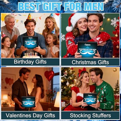 Shaving Kit for Men Sensitive Skin,Natural Cologne Shaving Cream,Balm,Bowl,Razor,Tumbler Cup,Mens Self Care &Grooming Valentines Fathers Day Birthday Gifts for Men Dad Him Boyfriend Christmas Gift Set