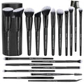 Professional Makeup Brush Set with Holder - 19 Pcs, Synthetic Bristles, Travel Friendly