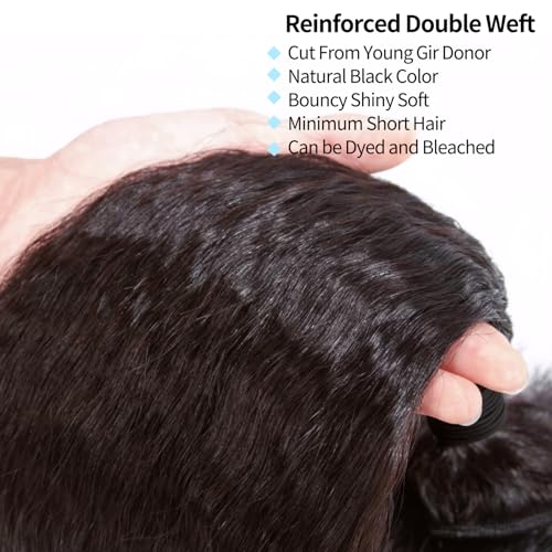 Yaki Straight Human Hair Bundles 14 Inch KinkyStraight Unprocessed