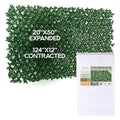 Artificial Privacy Grass Wall Decor - Ficus Leaf, 20x50 Inches - Faux Outdoor Fence Covering, Garden Screen, Balcony Privacy Panel - Ficus Leaf Variation