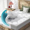 Qocismile White Full 4-Inch Dual Layer Memory Foam Mattress Topper