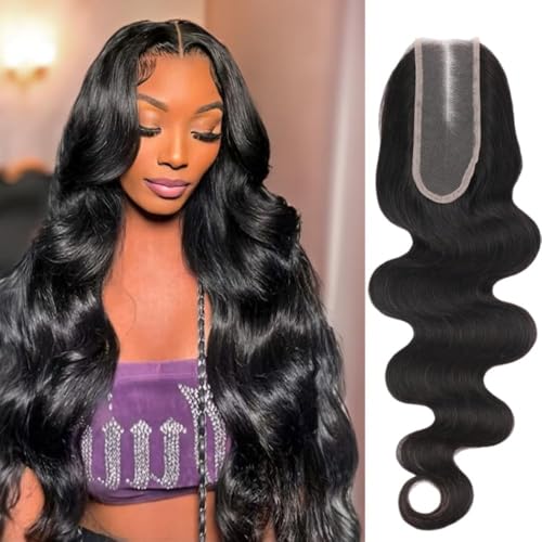 16 Inch Body Wave HD Lace Closure Human Hair 2x6 Brazilian Virgin Pre-Plucked with Baby Hair