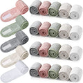 Multicolor Spa Headbands 25 Pack - Adjustable Hair Wrap for Face & Hair Care