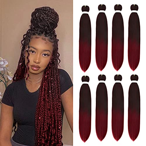 Fairise 26 Inch 8 Pack Ombre Pre Stretched Braiding Hair Yaki Textures - Natural & Soft