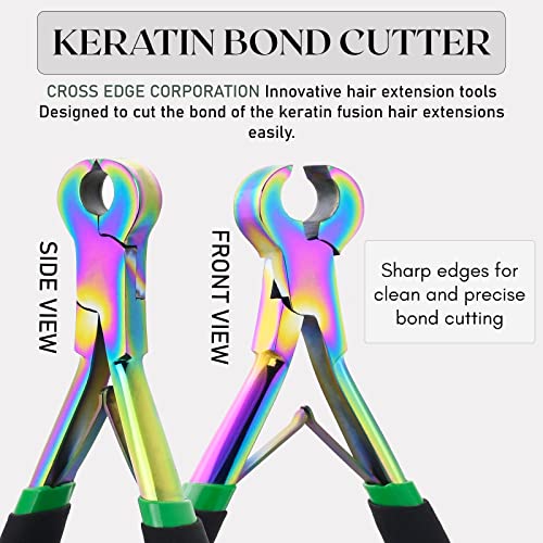 My Hair Tools Keratin Bond Cutter Rainbow Rubber Grip for Hair Extensions