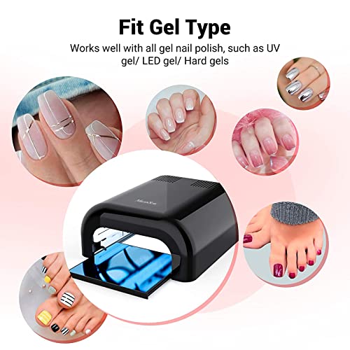 MelodySusie Professional UV Nail Lamp with 4 Light Tubes & Metal Sliding Base, S-Pro04 Salon-Grade Fast Curing Nail Dryer for 3D Printer UV Resin, Hard Gel, Extension, & Acrylic Gel Polishes