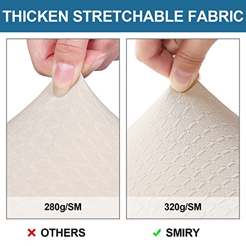 Smiry Waterproof Beige Dining Chair Seat Covers Set of 8